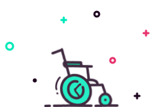 Ilustración con una silla de ruedas