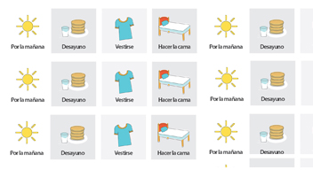 Imagen decorativa con ejemplos de horario visual