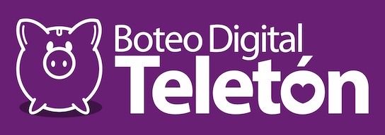 Fondo morado con texto en blanco, que lee: Boteo Digital Teletón
