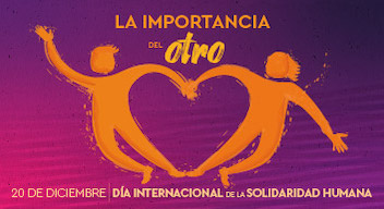 Ilustración de dos personas que forman un corazón, a un lado el texto: la importancia del otro