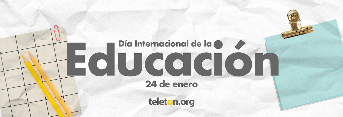 Diseño con texto, que lee: Día Internacional de la Educación