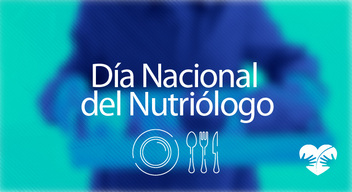 Imagen de una foto de una persona comiendo y el texto Día Nacional del Nutriólogo