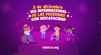 Imagen con ilustración de cuatro niños y niñas con y sin discapacidad y el texto que dice 3 de diciembre Día Internacional de las Personas con Discapacidad.