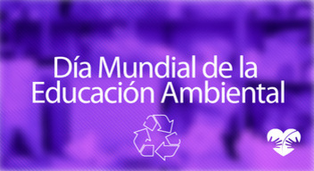 Imagen de una persona tirando basura y encima el texto que dice Día Mundial de la Educación Ambiental