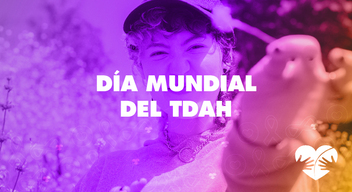 Foto de una niña soplando una flor y el texto Día Mundial del TDAH
